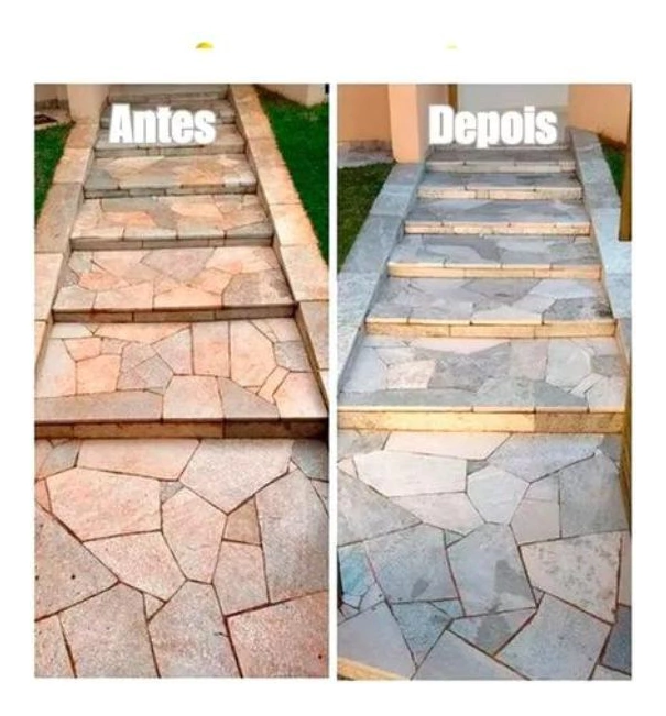 Antes e Depois - Limpa Pedras Machado